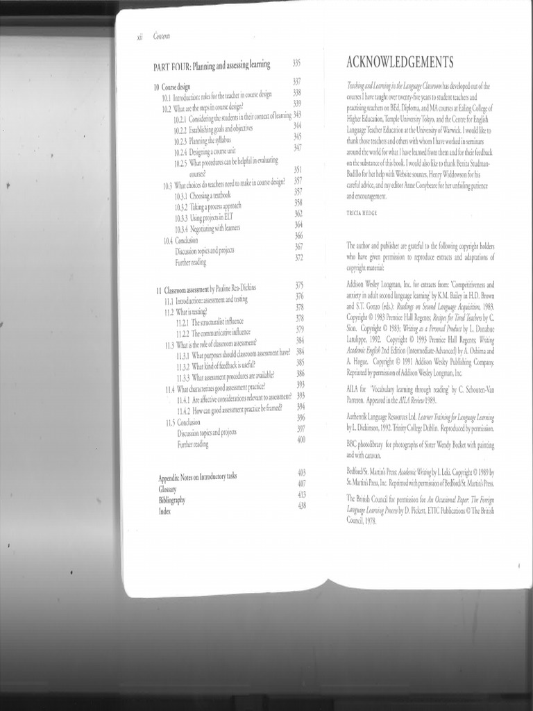 Hedge - Teaching and Learning in The Language Classroom | PDF