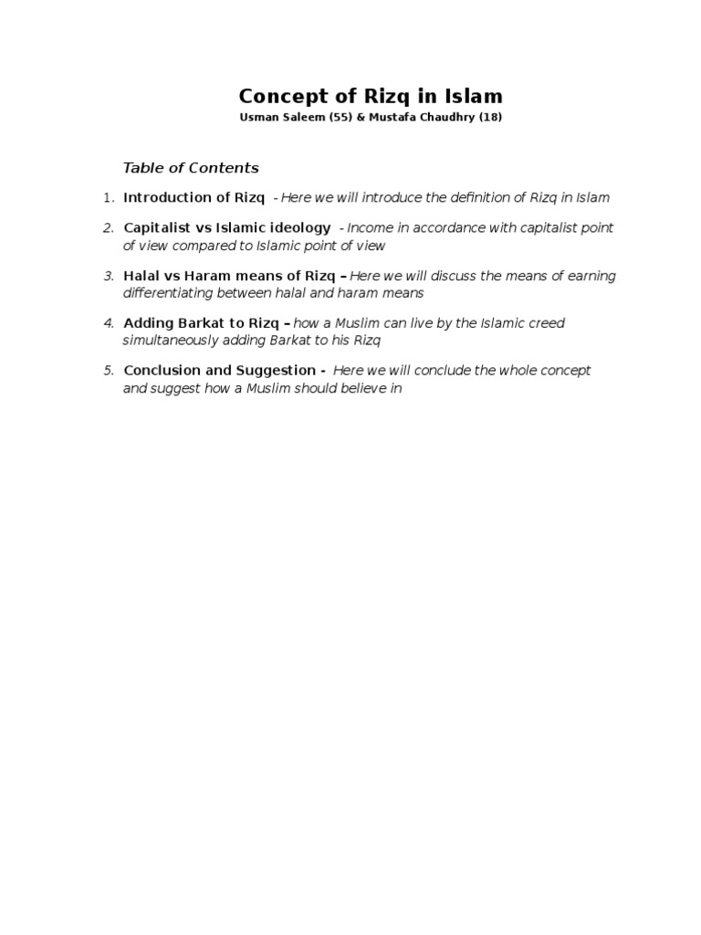 Understanding Rizq in Islam | PDF