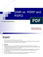 RSRP Vs RSRQ Vs Sinr