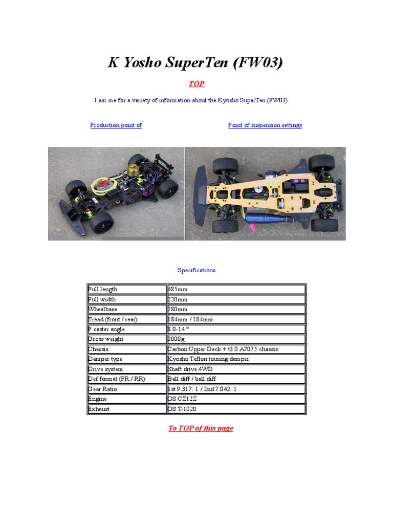 京商FW-03シャシ FW 03 | PDF | Gear | Machines