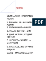 Allahu Ekber Fatiha: Bismillahir - Rahmanir - Rahim