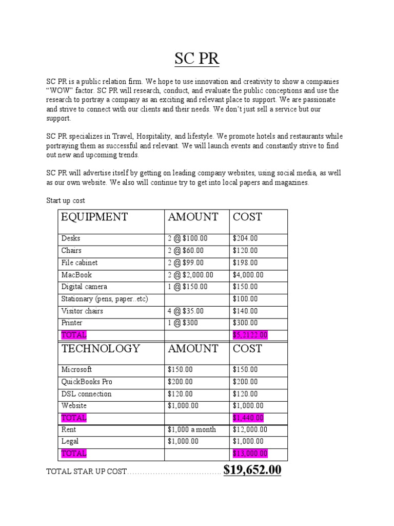 PR Bus Plan | PDF | Career & Growth | Business