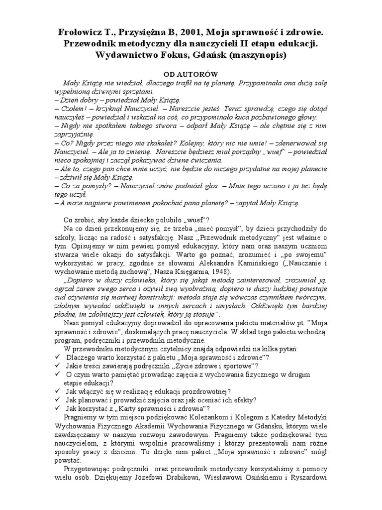 List Motywacyjny Nauczyciel Wychowania Fizycznego Doc
