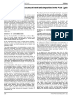 Accumulation of Ionic Impurities in The Plant Cycle