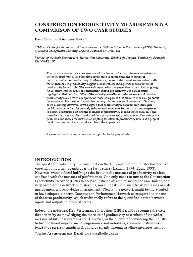Research Paper - Productivity Measurement | PDF | Statistics | Observation