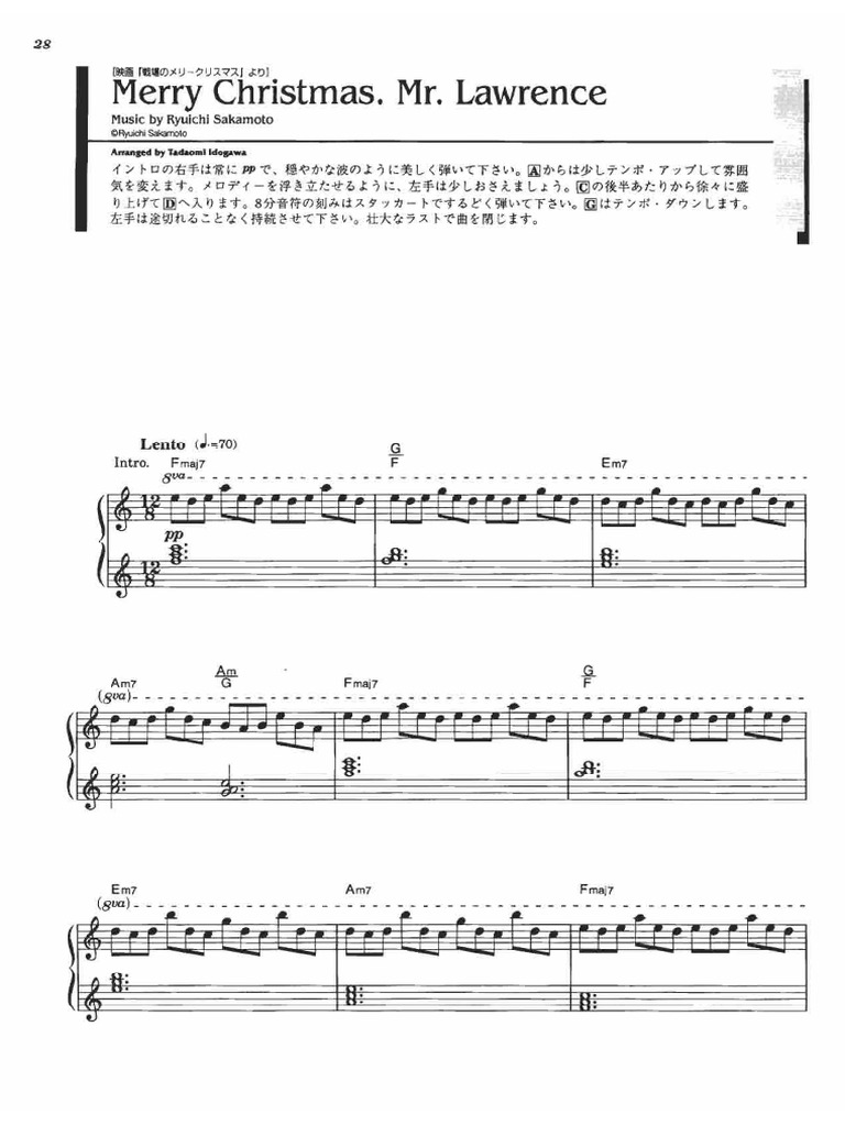 Ryuichi Sakamoto Merry Christmas Mr Lawrence Pdf