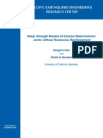 Shear Strength Models of Exterior Joints