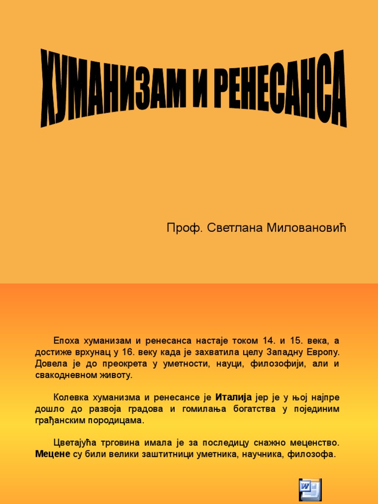 Humanizam i Renesansa