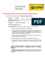 Pasos para tramitar tarjeta profesional ingeniería agrícola