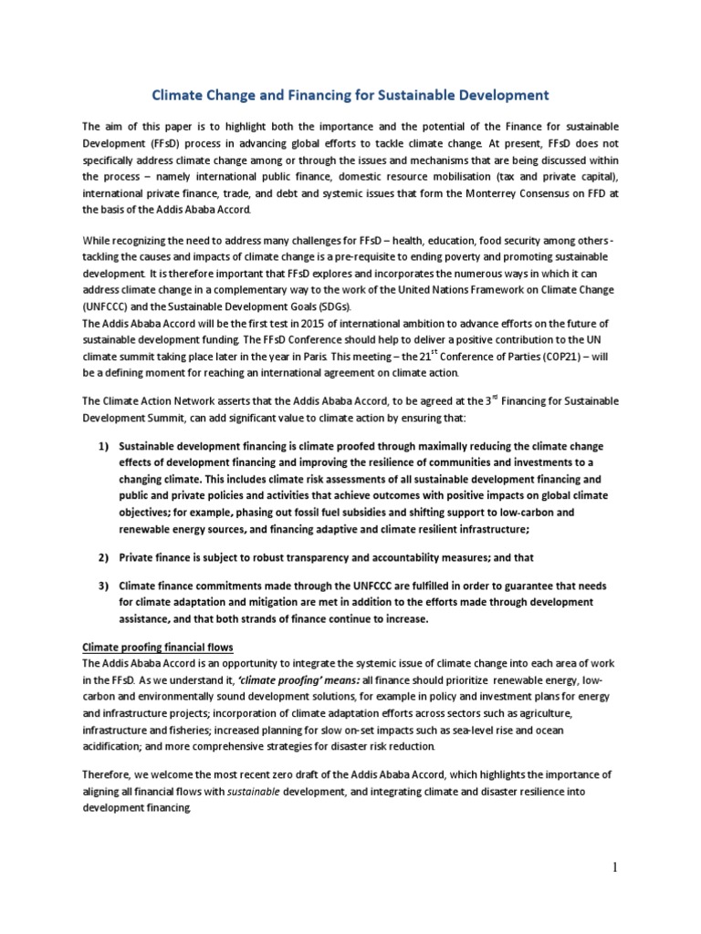 Climate Financing for Sustainable Development | PDF | Climate ...