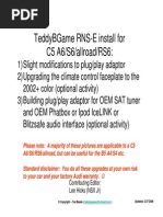 Download Audi A6 C5 - RNS E install guide_Part1pdf by Florian Leordeanu SN263691366 doc pdf