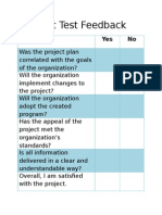 Pilot Test Feedback Sheet