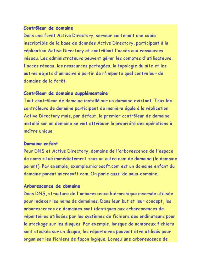 Controleur De Domaine Active Directory Gestion Des Donnees