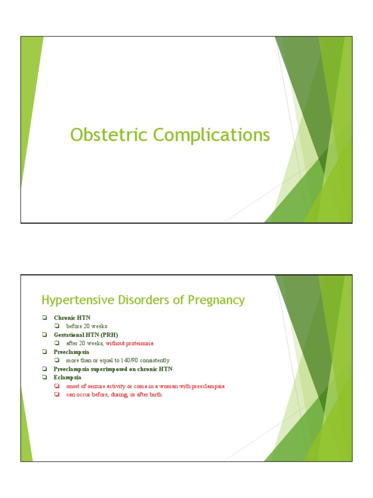 Obstetric Complications 2.Pptx 2 PDF Hypertension Health Sciences