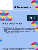 Blood Transfusion: Extra Notes From HESI Book
