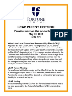 Lcap Parent Meeting: Provide Input On The School Budget