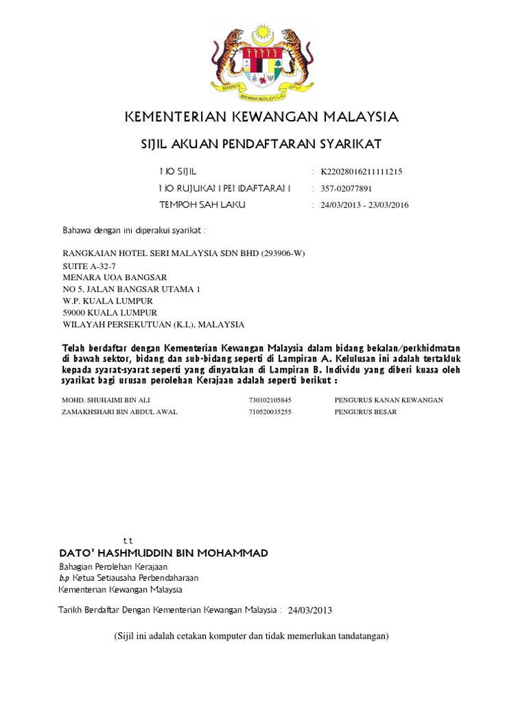 Surat Bahagian Kewangan Kementerian Pendidikan Malaysia