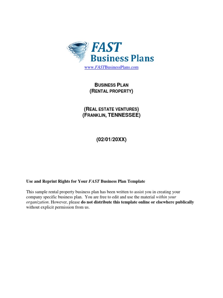 Rental Property Business Plan Template | PDF | Renting | Leasehold Estate
