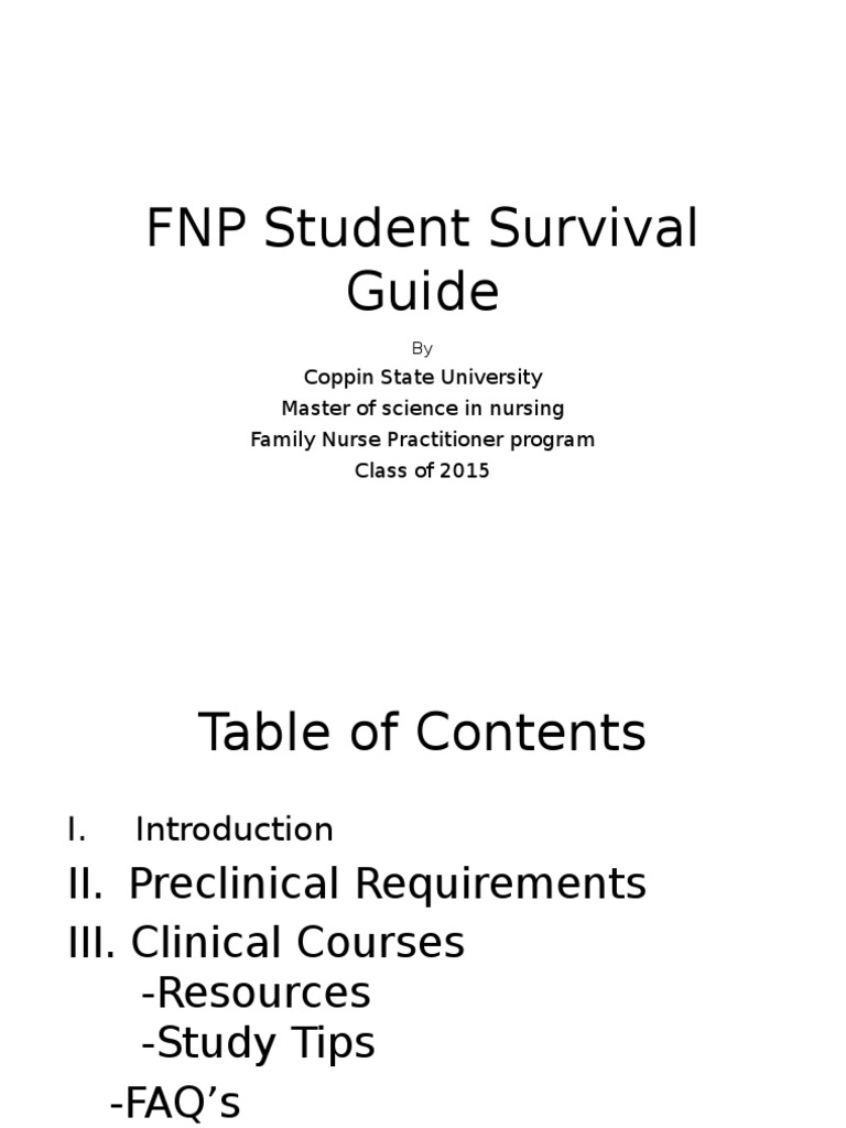 FNP Student Survival Guide 2015 | PDF | Nurse Practitioner | Nursing
