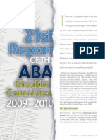 ABA Checklist Committee report 2009-2010