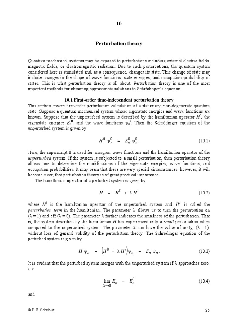 Time Independent Perturb | PDF | Perturbation Theory (Quantum Mechanics ...