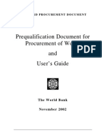 World Bank Prequalification Doc-2002