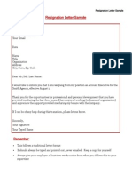 Resignation Letter Sample