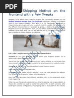 Disable Shipping Method on the Frontend With a Few Tweaks