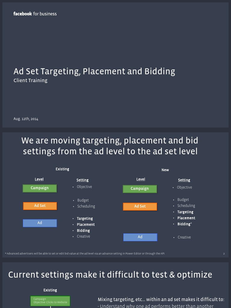 Ad Set Targeting and Bidding Guide | PDF | Advertising | Promotion And ...