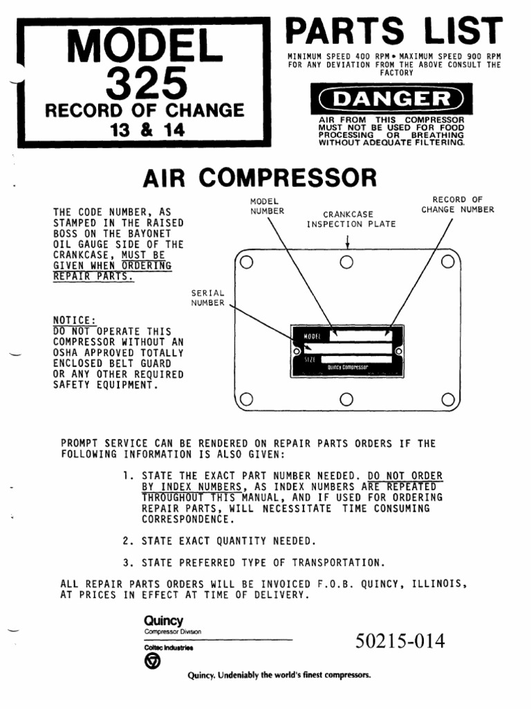 Kit Riparazione Compressore Quincy Scaricatore Parti Compressore Quincy 7532X - Per Modelli Pistone 325, 390, 5120, Ricambio Nuovo! Levigatrice Pneumatica - Foto 10