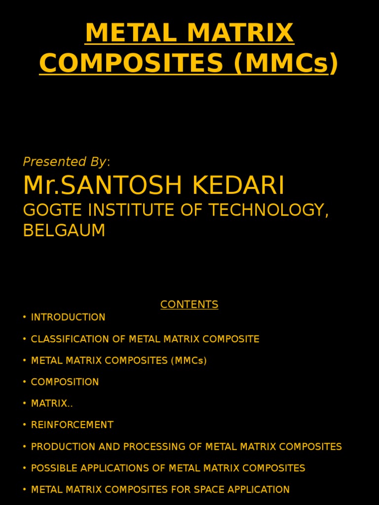 An Overview of Metal Matrix Composites: Their Classification ...