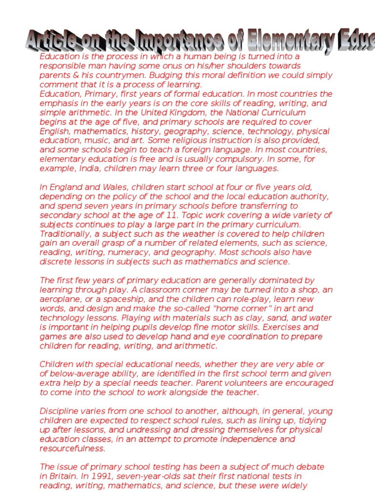 Article on value education image