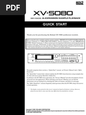 Xv5080 Pdf Synthesizer Pitch Music