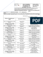 Synerquest 2014 Annual Calendar of DOLE-prescribed Courses