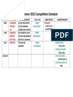 NCAC Summer 2015 Competition Schedule