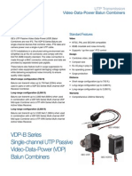 VDP-B Series Single-Channel UTP Passive Video-Data-Power (VDP) Balun Combiners