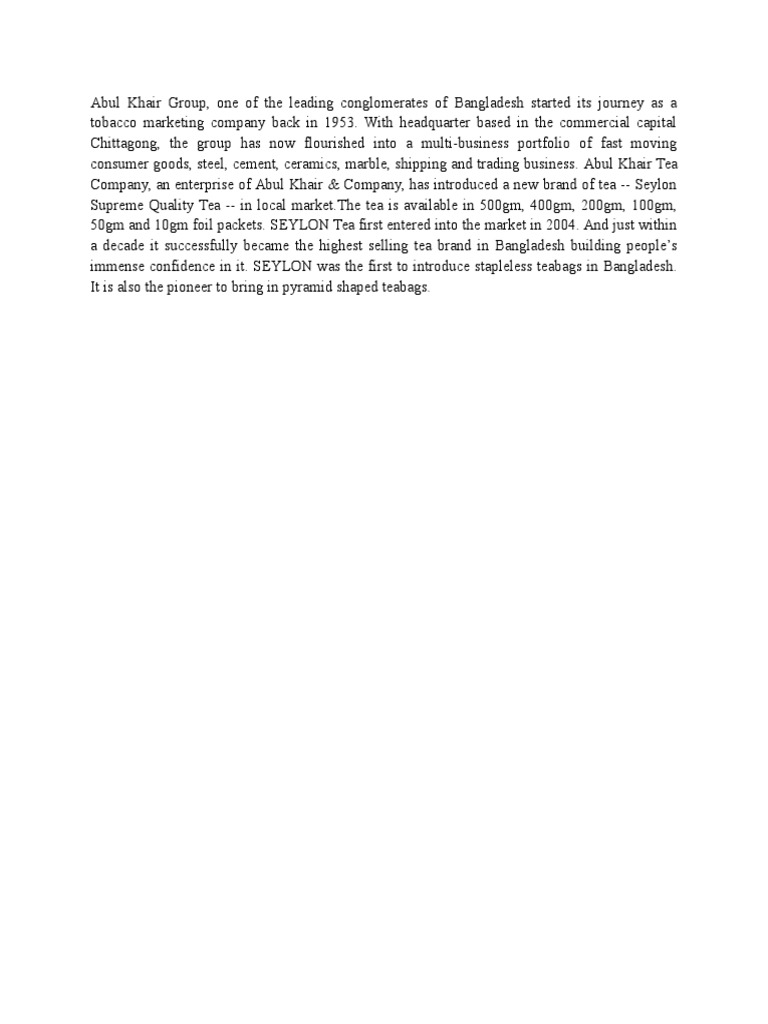 Seylon Supreme Quality Tea in Bangladesh | PDF | Leaf | Tea