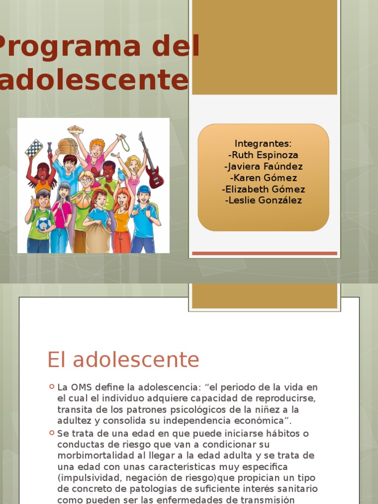 Programa de Salud para Adolescentes | PDF | Juventud | Adolescencia
