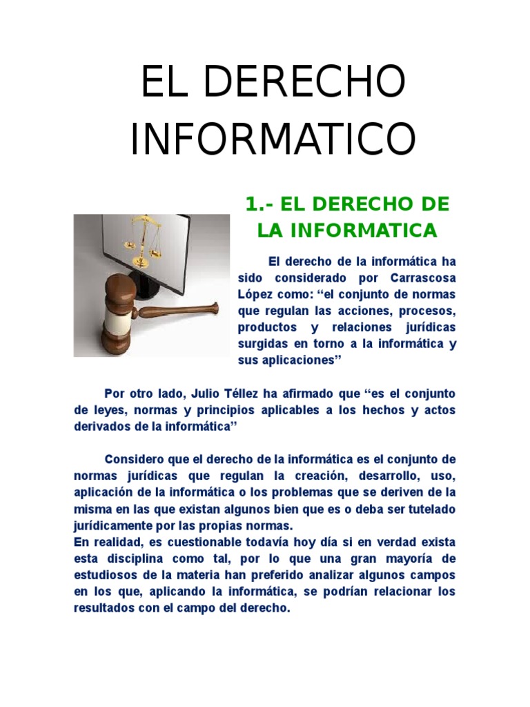 Derecho Informático: Normas y Retos | PDF