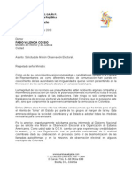 Solicitud misión de observación electoral OEA