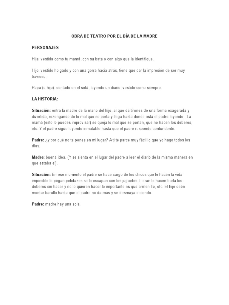 Obra de Teatro Por El Día de La Madre | PDF