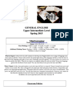 General English Upper Intermediate Level Spring 2015: Class Description