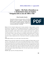 Abastecimiento de La Colonia Entre 1580 y 1720 Entre Pernambuco y Sao Paulo +++