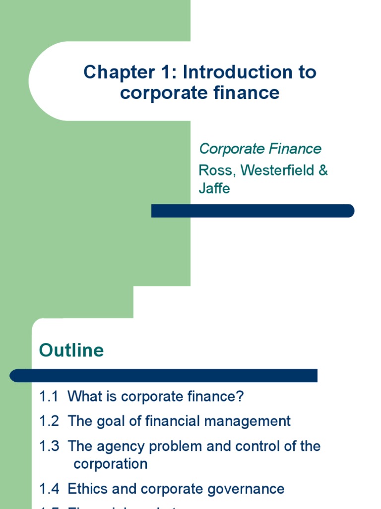 Introduction to Corporate Finance Concepts | PDF | Finance & Money ...