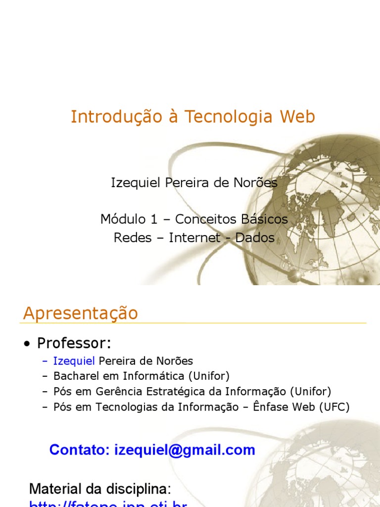 Fundamentos da Tecnologia Web e Internet | PDF | Rede de computadores ...