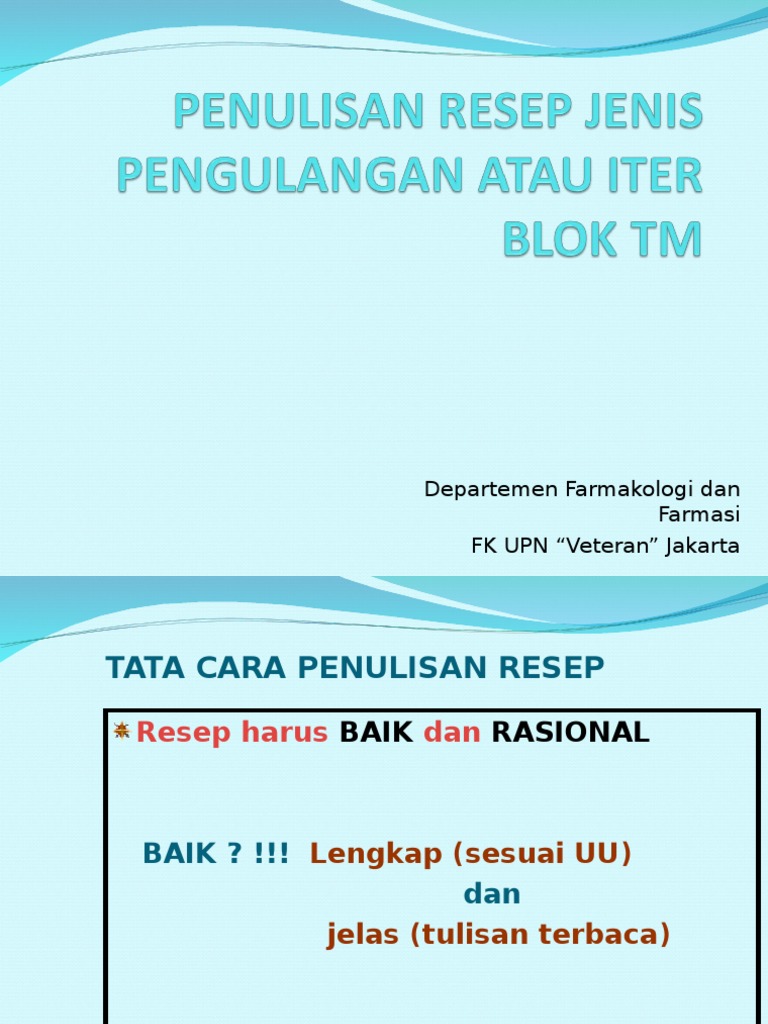 Penulisan Resep Jenis Pengulangan