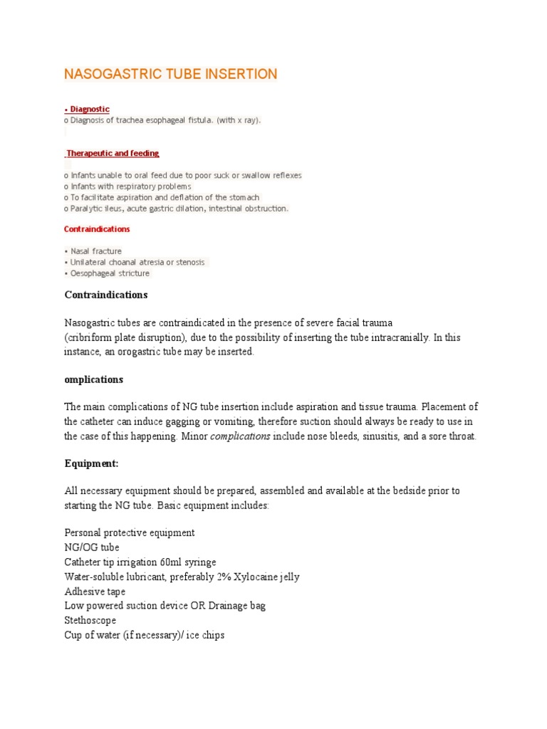 Nasogastric Tube Insertion | PDF | Blood Pressure | Pulse