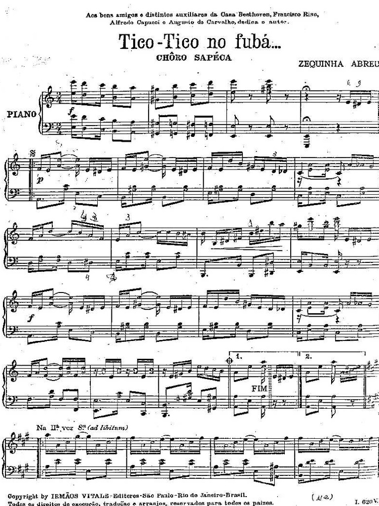 Tico-Tico No Fubá (Partitura Original Piano) | PDF
