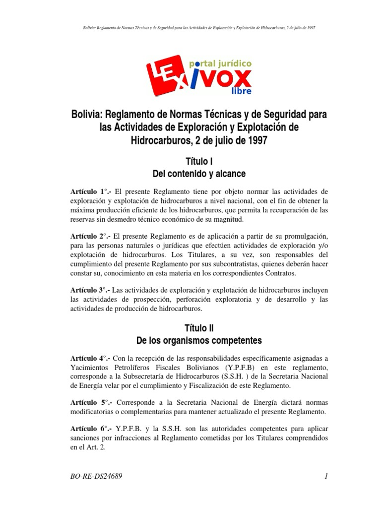 Reglamento de Seguridad en Hidrocarburos | PDF | Tubería (transporte de ...