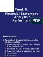 Week 8: Financial Statement Analysis & Performance